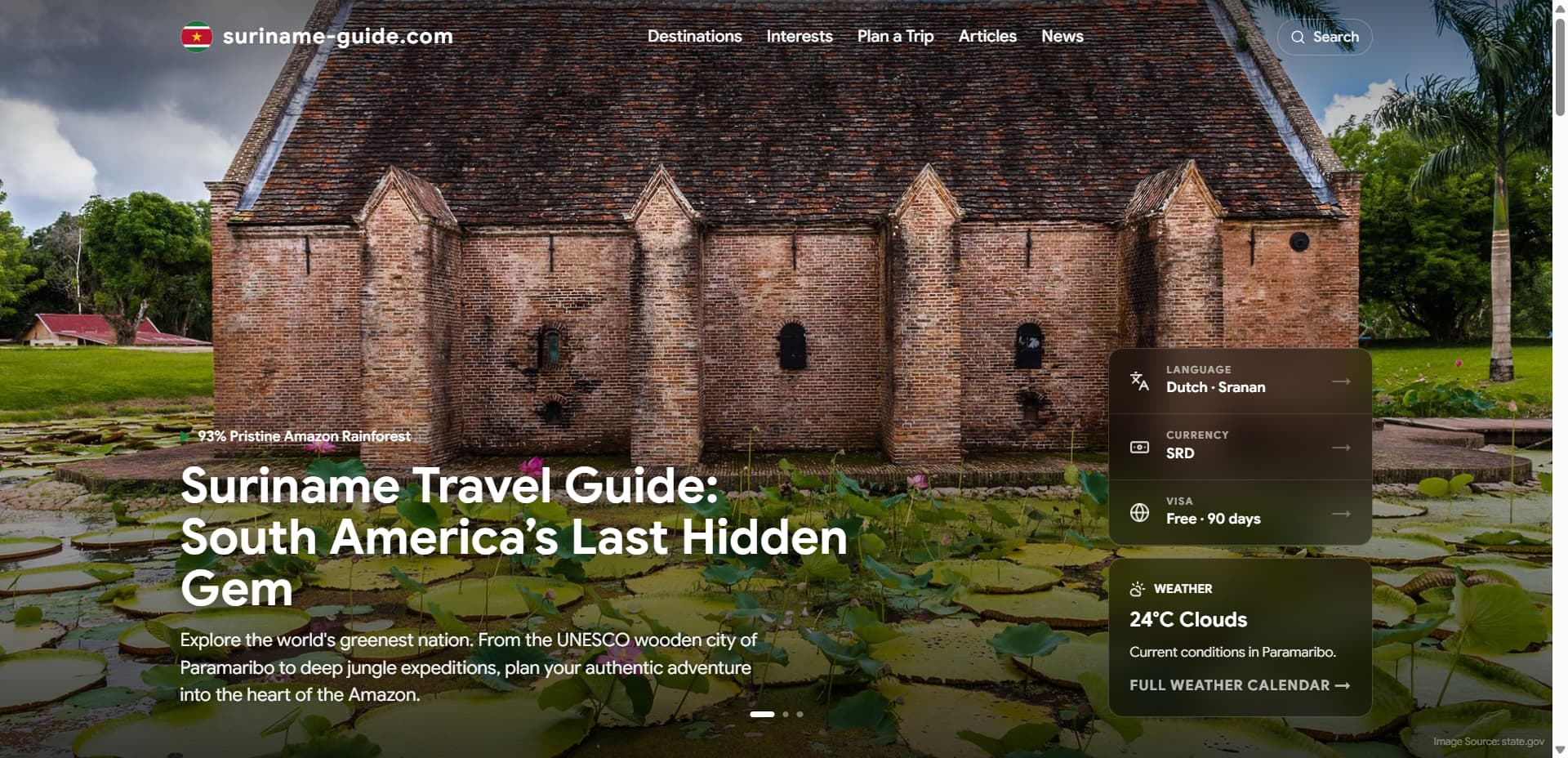 Suriname-guide.com screenshot 1